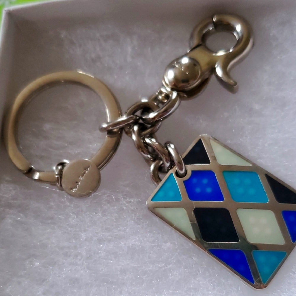 Paul Smith Geometric Blue and Black Keychain